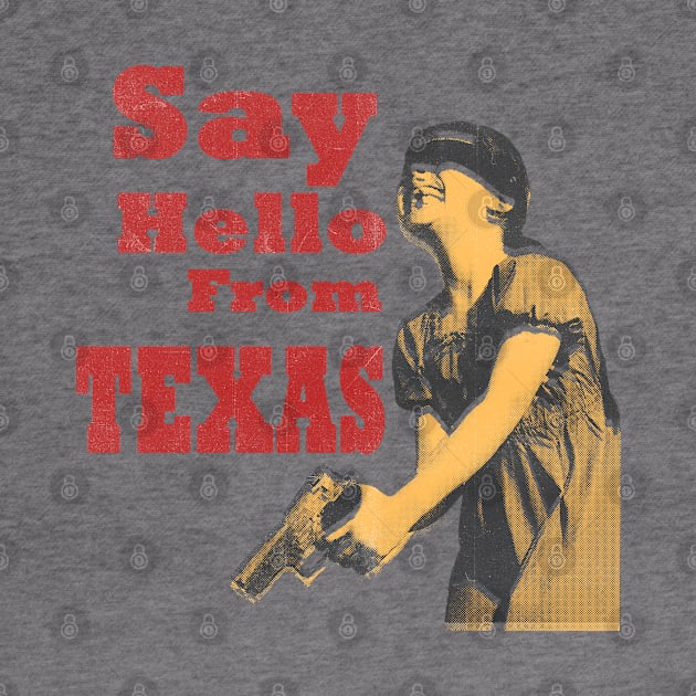 say hello from texas vintage art by psninetynine